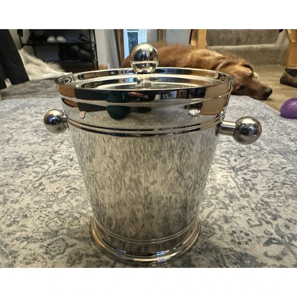 Martha Stewart Collection Large Stainless Steel Ice Bucket 2.5 Qt Made In India